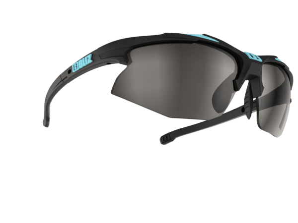 BLIZ VELO XT Bikebrille rubber black/turquoise blue / smoke with silver mirror Filt.Cat.3 1